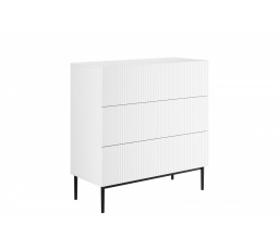 NICOLE KOMODA 100 3SZ - bílý mat / černý rám