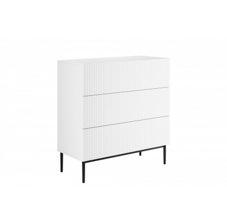 NICOLE KOMODA 100 3SZ - bílý mat / černý rám