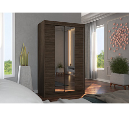 Posuvná skříň se zrcadlem MARVIN 120 Choco+Choco