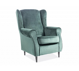 Křeslo BARON Velvet,  zelený Bluvel 78/wenge