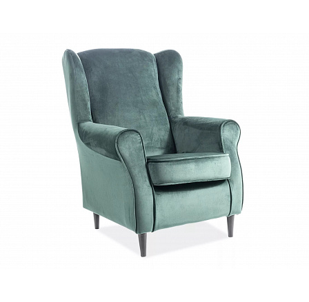 Křeslo BARON Velvet,  zelený Bluvel 78/wenge