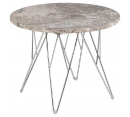 Konferenční stolek Prunus 55 cm mramor šedý/ chrom