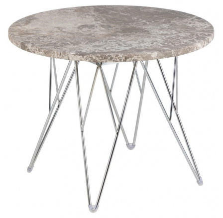 Konferenční stolek Prunus 55 cm mramor šedý/ chrom