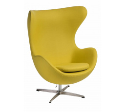 Křeslo Vejce kašmír světle žluté 44 Premium