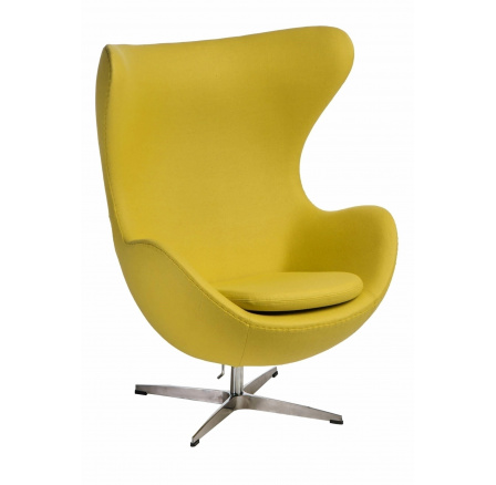 Křeslo Vejce kašmír světle žluté 44 Premium Křeslo Vejce kašmír světle žluté 44 Premium