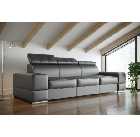 Kožená Sofa ROYAL III 295 cm - Šedá kůže