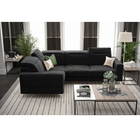 Rohová sedací souprava MALIBU 250X180 cm - černá , levá