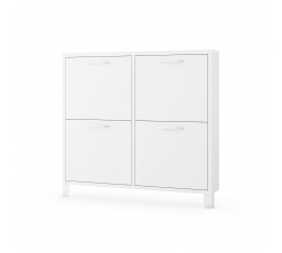 Kovová úzká bílá skříňka na boty SHIRLEY 960 x 900 x 170 mm