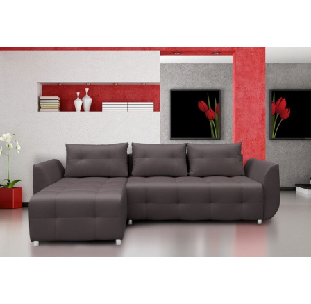 Rohová universální sedací souprava SARA, Světle hnědá Ekokůže 24