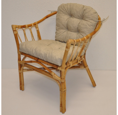 Ratanové křeslo Subaliu - polstr tmavě béžový melír Ratanové křeslo Subaliu - polstr tmavě béžový melír