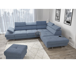 Rohová sedací souprava GALAXY s funkcí spaní 225x280 - modrá , pravá