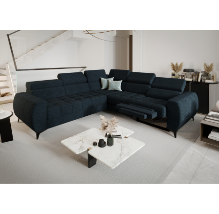 Rohová sedací souprava PORTO II , relax 255X258 cm - modrá , pravá