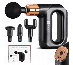 Masážní pistole ME-MG05 se 3 vyměnitelnými nástavci černá