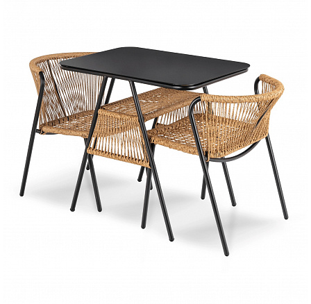 Sada Zahradního Nábytku TRISTE Hnědá/Černá