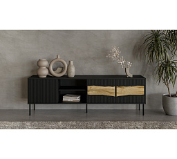 TV komoda INSERTO 3D1W, černá / dub Wotan