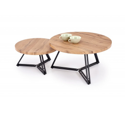 ANGER sada 2 lavic, deska - zlatý dub, nohy - černé (2p=1ks)