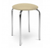 Taburet CHICO, krémové PVC/chrom