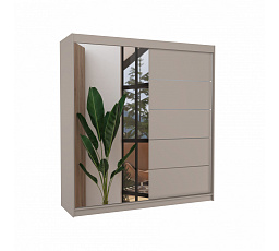 Posuvná skříň se zrcadlem OLIVER 200 Kašmír+Kašmír