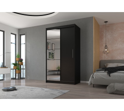 Posuvná skříň se zrcadlem ESTI 120 Černá+Černá