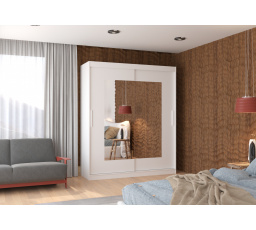 Posuvná skříň se zrcadlem ROSETTE 180 Bílá+Bílá