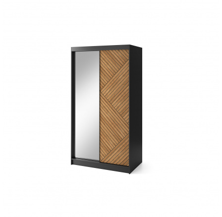 Posuvná skříň MARRPHY II, Dub Karamel/Černá Mat