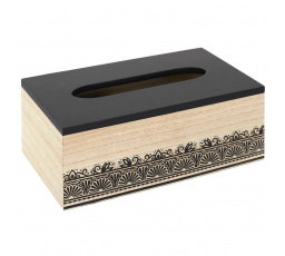 Krabička na kapesníky Tis černá/         přírodní