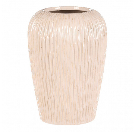 Obal na květiny - keramika, zaoblený, bílo-béžový