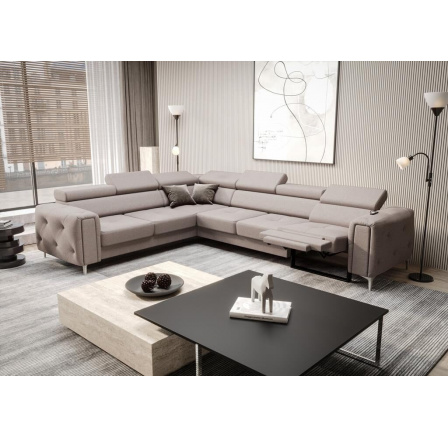 Rohová sedací souprava s funkcí , relax ORION I 325x255 cm - levá, béžová