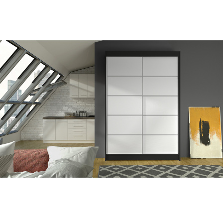 Šatní skříň LINORA IV 120, Černá/Bílá Šatní skříň LINORA IV 120, Černá/Bílá