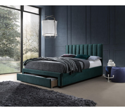 Postel s úložným prostorem GRACE 140, Zelený Velvet
