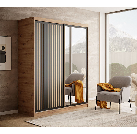 Posuvná skříň Delia 160 Artisan+Černá Posuvná skříň Delia 160 Artisan+Černá