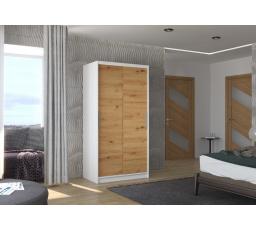 Šatní skříň posuvná ASTEN 100 Bílá+Artisan