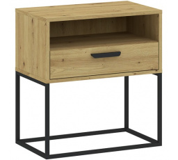 Noční stolek 1S 60 NR4, Dub Artisan/Černá