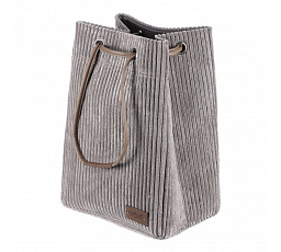 Koš prádelní - manšestr, stahovací, šedý