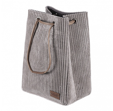 Koš prádelní - manšestr, stahovací, šedý