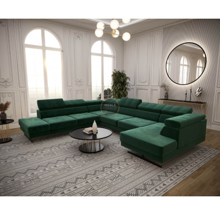 Rohová sedací souprava EMPORIO MAX II 300X350X180 - zelená , levá