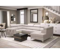 Rohová sedací souprava ORION MAX II s funkcí spaní 165x350x185 cm - béžová, levá