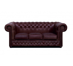Pohovka Chesterfield Lord 3 kůže hnědá