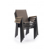 Jídelní židle FIERRO, černá / popelavá / hnědá