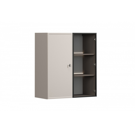 LORINI VITRÍNA 100 2D - kašmír / černá T-lišta / závěsná