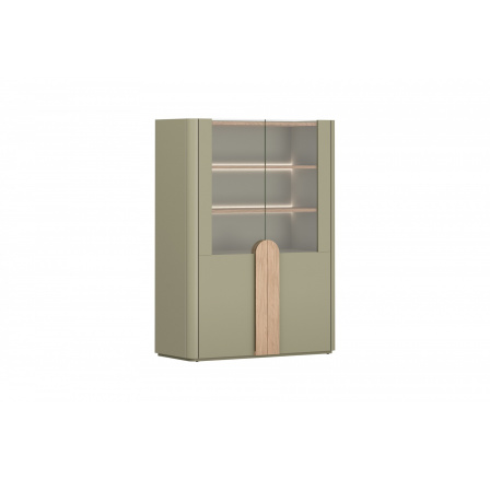 AMILIO VITRÍNA 100 2D - eukalyptus / dub baltic dune / úchyty dub přírodní