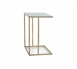 Konferenční stůl SYMPHONY G, Efekt bílého mramoru/Zlatá