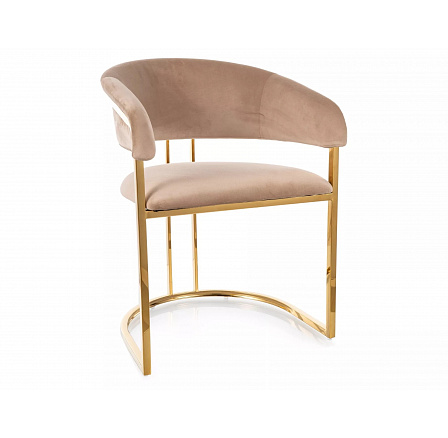 Jídelní židle TULIPE VELVET, Béžový Bluvel 28/Zlatá