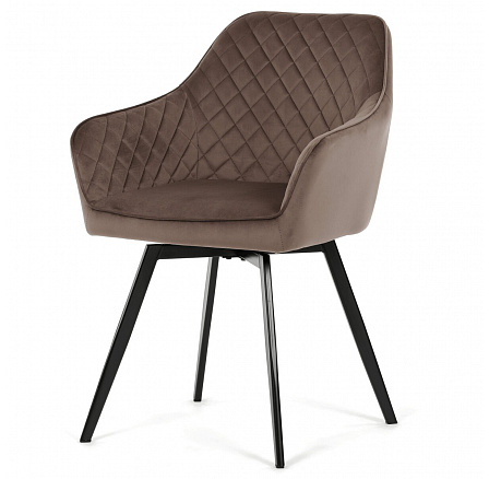 Jídelní židle, hnědá, sametová látka, DCH-425 BR4