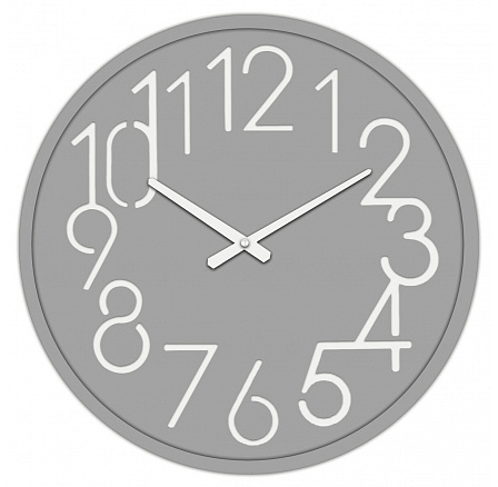 Hodiny nástěnné - pr. 60 cm, MDF, světle šedé