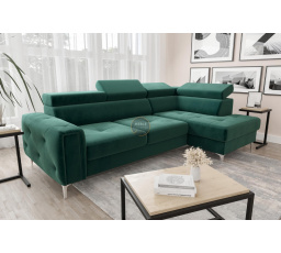 Rohová sedací souprava s funkcí spaní ORION 165x255 - zelená , pravá