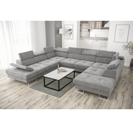 Rohová sedací souprava GALAXY MAX I s funkcí spaní 280x350x225 - šedá , pravá