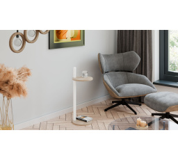 Pomocný stolek Claro kulatý průměr 30 cm - různé barvy na výběr - Dub Sonoma, Bílý Mat