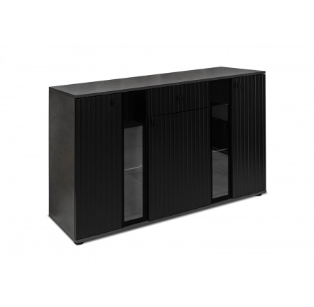 Komoda SILOS, Černá/Matera/Melamina