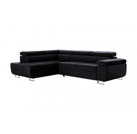 Rohová sedací souprava levá strana z funkcí spaní Annabelle - Černý Solar 99 Rohová sedací souprava levá strana z funkcí spaní Annabelle - Černý Solar 99